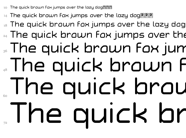 Typo Angular Rounded font waterfall